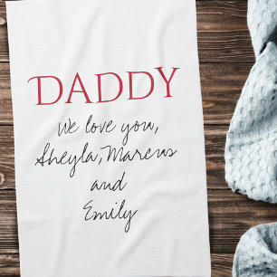 Pappa Vi kärlek dig skript Far's Day Kökshandduk