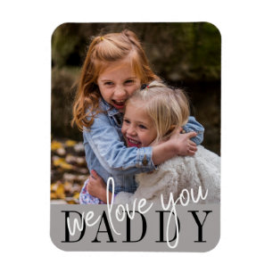 Pappa vi Kärlek din Anpassningsbar Foto Magnet