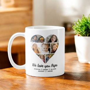 Pappa Vi Kärlek du lyssnar på modern fotokollage Kaffemugg