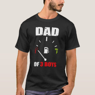 Pappa vid 3 Vintage Pappa batteri med låg Fars dag T Shirt