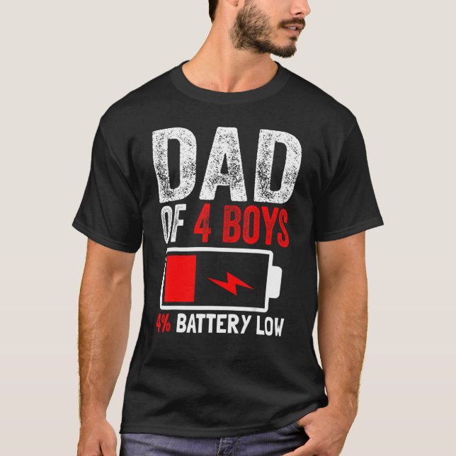 Pappa vid 4 orgars batteri låg från Son Fars dag B T Shirt (Framsida)
