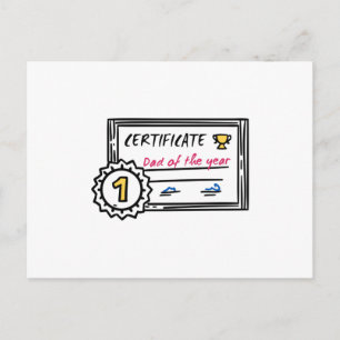 Pappa vid årets fars dag-utmärkelse vykort