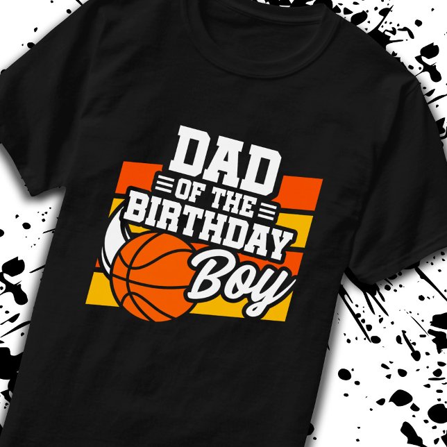 Pappa vid Birthday Boy Boys Basketball Party Far T Shirt (Skapare uppladdad)
