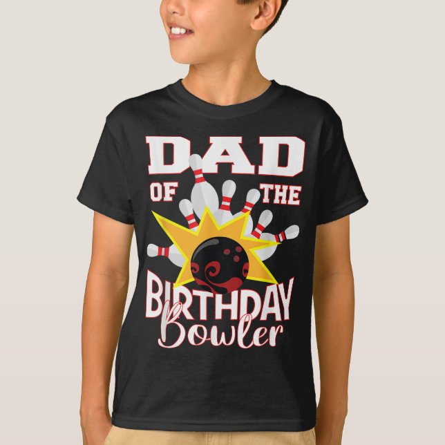Pappa vid födelsedagen Bowlareare Kid Bowling Part T Shirt (Framsida)
