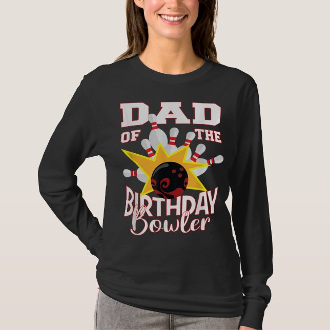 Pappa vid födelsedagen Bowlareare Kid Bowling Part T Shirt (Framsida)
