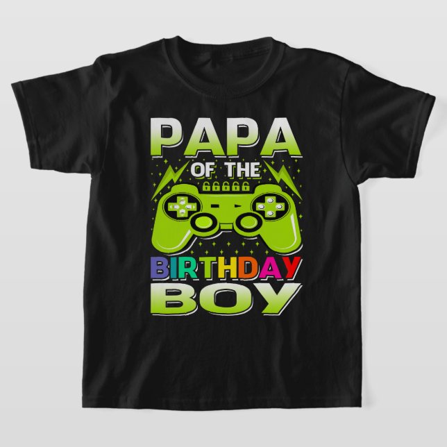 PAPPA vid födelsedagsjubiléet Matching Video Gamer T Shirt (Laydown)