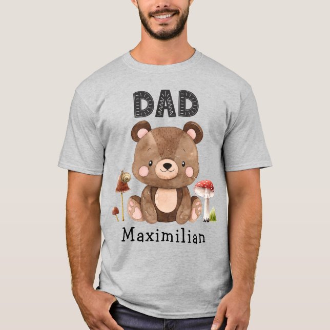 Pappa vid födelsedagspojken Baby Bear T-Shirt (Framsida)