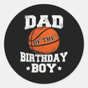 Pappa vid födelsedagspojken Basketball Far pappa F Runt Klistermärke
