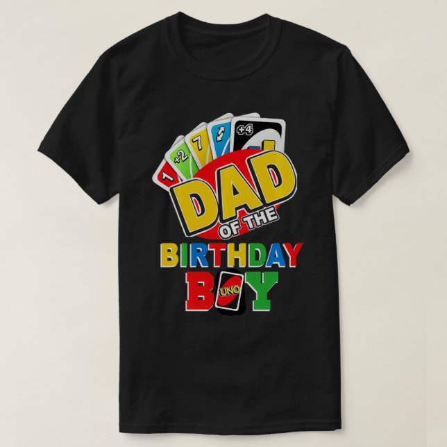 Pappa vid födelsedagspojken Uno pappa Pappa Far 1: T Shirt (Design framsida)