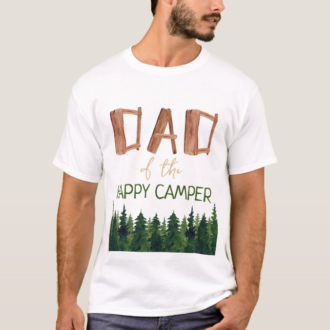 Pappa vid Lycklig-lägrets födelsedag T Shirt (Framsida)