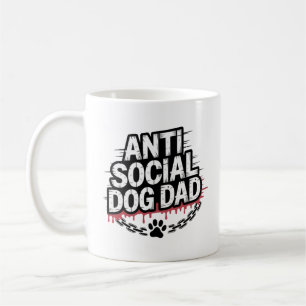 Pappa vid Social Hund - Rolig hund Älskare Kaffemugg