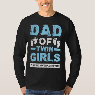 Pappa vid tvillingflickors klassiska överakare, tv t shirt