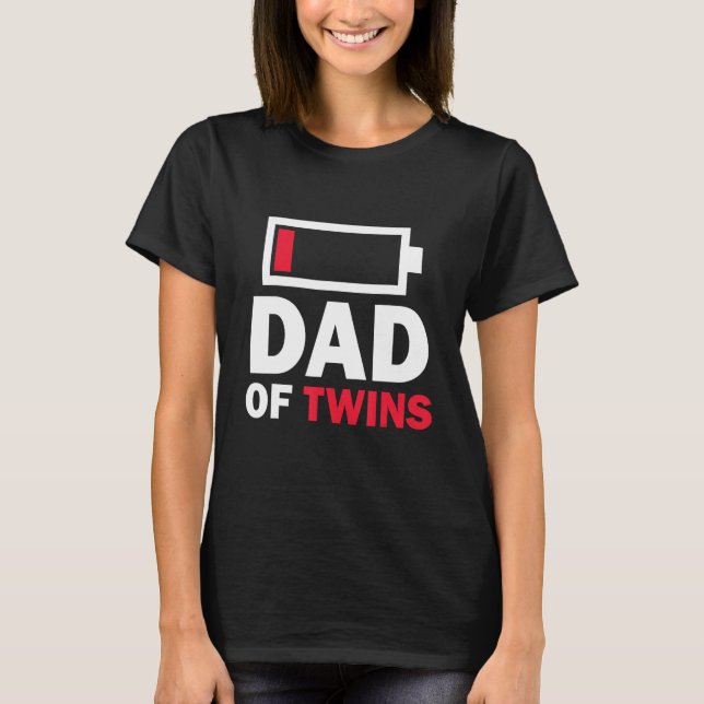 Pappa vid Twillingarnas Far Dag Manar morfar T Shirt (Framsida)