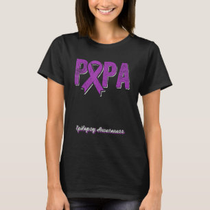 Pappa vid Warrior Epilepsy Pappa Lila Ribbon Supp T Shirt