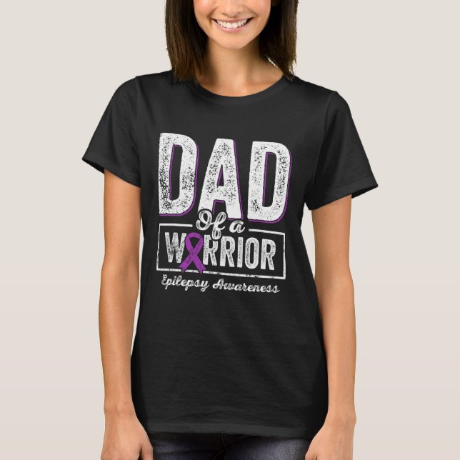 Pappa vid Warrior Epilepsy Pappa Lila T Shirt (Framsida)