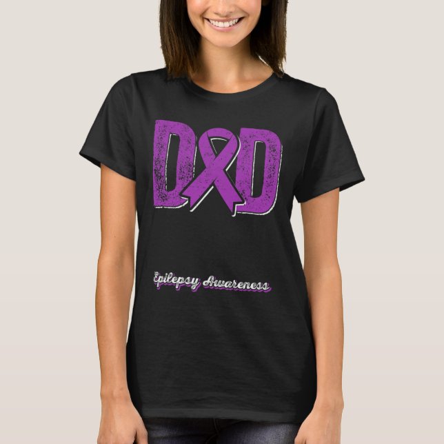 Pappa vid Warrior Epilepsy Pappa Lila T Shirt (Framsida)