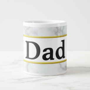 Pappa Vit Marmor och Guld ser Elegant ut Jumbo Mugg