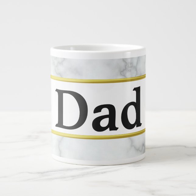 Pappa Vit Marmor och Guld ser Elegant ut Jumbo Mugg (Framsidan)