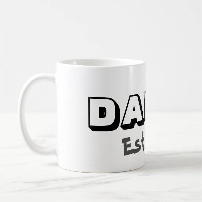 Pappa w/Anpassade Etablera datum Kaffe Mugg (Vänster)