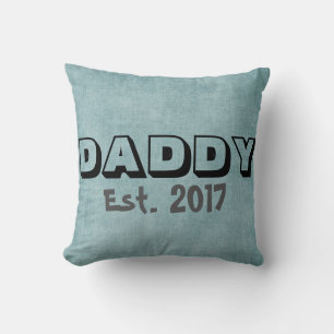 Pappa w/Anpassade Etableringsdatum Dekorativ kudde