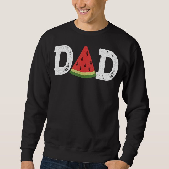 Pappa Watermelon Sommarfrukt Underbara Fars dag Lång Ärmad Tröja (Framsida)