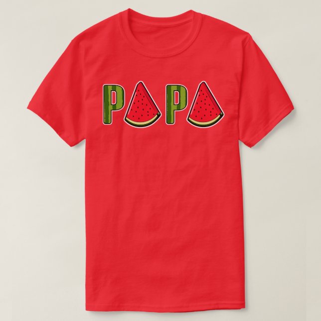 Pappa Watermelon Summer Fruit Watermelon Segce Fat T Shirt (Design framsida)