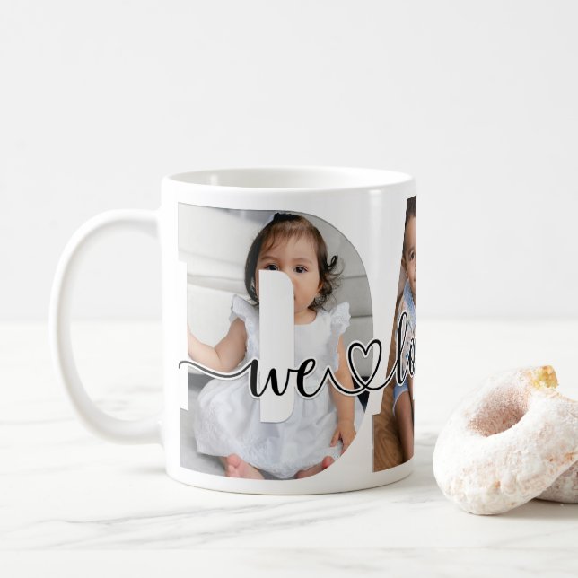 Pappa We Kärlek You 3 Photo Kaffemugg (Med munk)