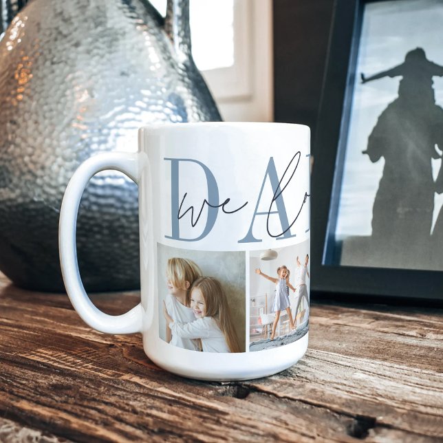 Pappa We Kärlek You 4 Photo Collage Kaffemugg (Skapare uppladdad)