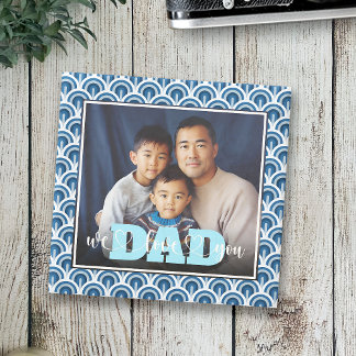 Pappa We Kärlek You Blue Art Deco Anpassningsbar P Stenunderlägg