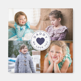 Pappa We Kärlek You Blue Heart Kids Photos Magnet