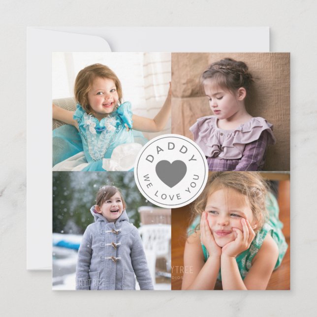 Pappa We Kärlek You Heart 4 Photo Collage (Framsida)