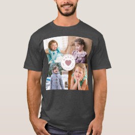 Pappa We Kärlek You Rosa Heart Kids 4 Photo Collag T Shirt