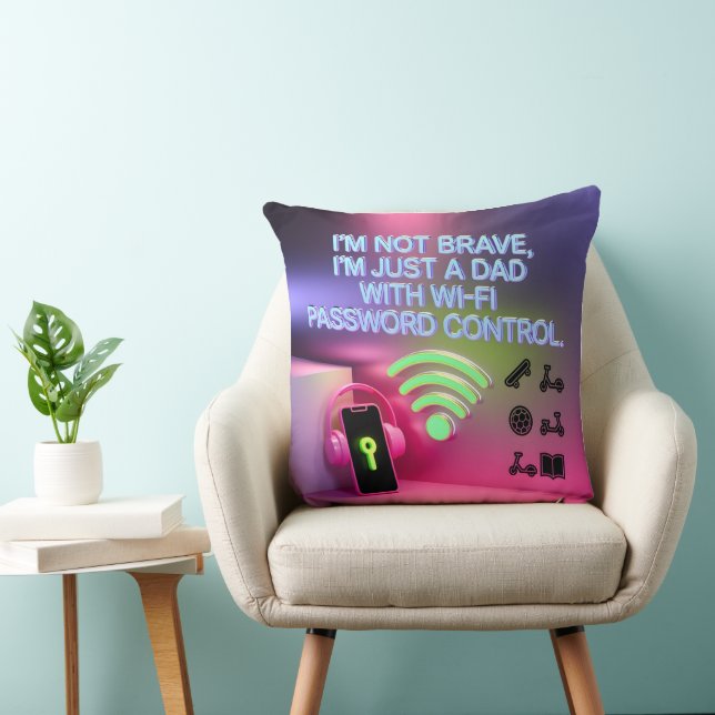 Pappa WiFi Password Control Funny Far Gift Kudde (Stol)
