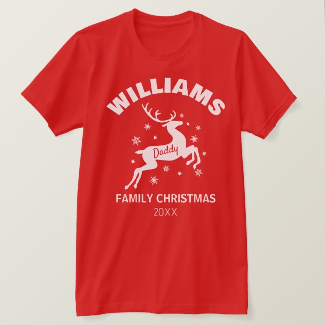 Pappa Winter Reindeer Family jul T-Shirt (Design framsida)