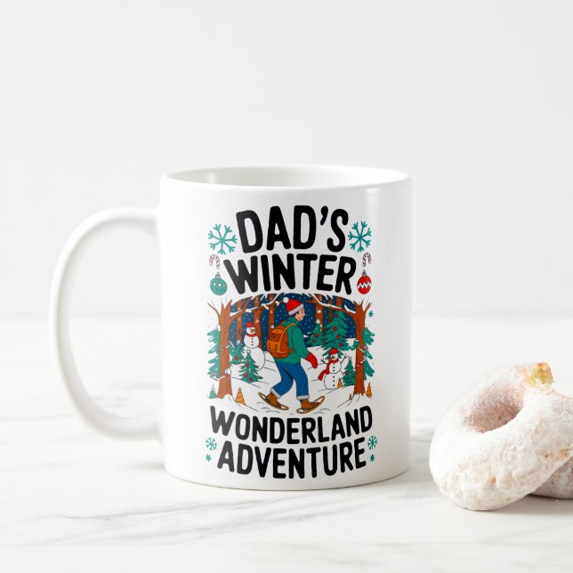 Pappa Winter Wonderland Äventyr Design Kaffemugg (Med munk)