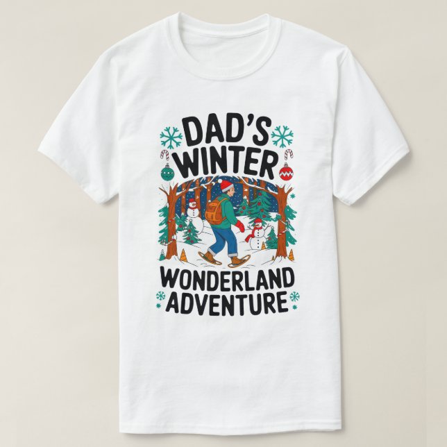 Pappa Winter Wonderland Äventyr Design T Shirt (Design framsida)