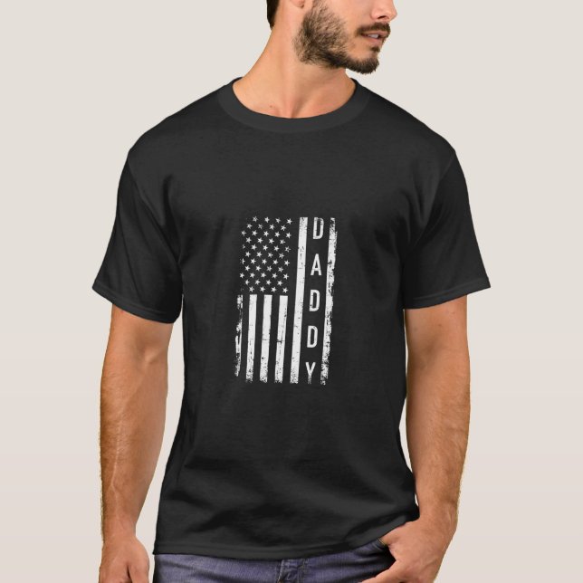 Pappa with US American Flagga T Shirt (Framsida)