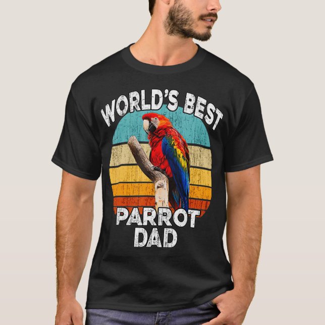 Pappa - Worlds Best Parrot Pappa - T Shirt (Framsida)