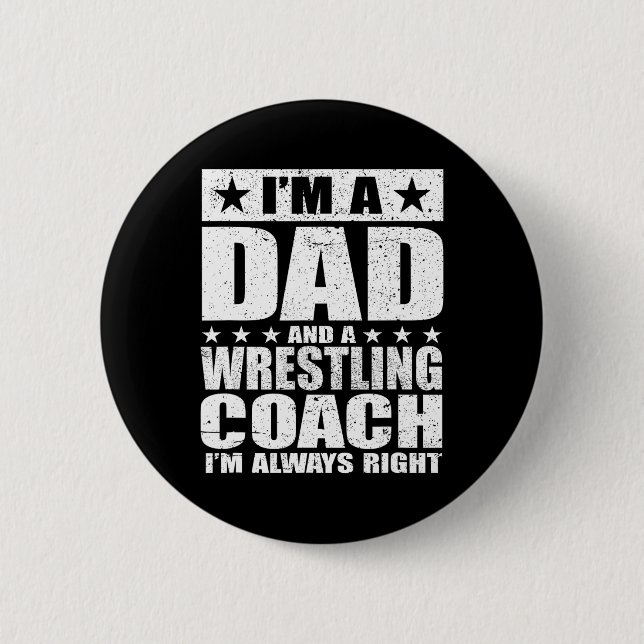 Pappa Wrestling Coach Coacher Fars dag Shirts Gif Knapp (Framsida)