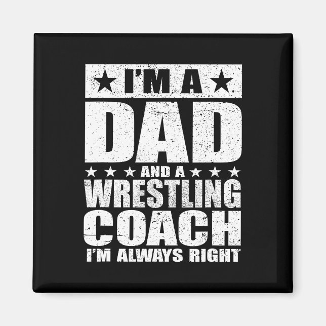 Pappa Wrestling Coach Coacher Fars dag Shirts Gif Magnet (Framsidan)