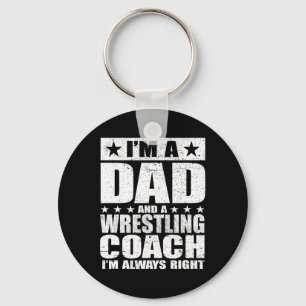 Pappa Wrestling Coach Coacher Fars dag Shirts Gif Nyckelring