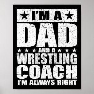 Pappa Wrestling Coach Coacher Fars dag Shirts Gif Poster