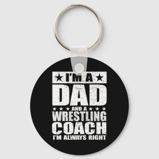 Pappa Wrestling Coach Tränar Fars Dag Tröjor Gif Nyckelring