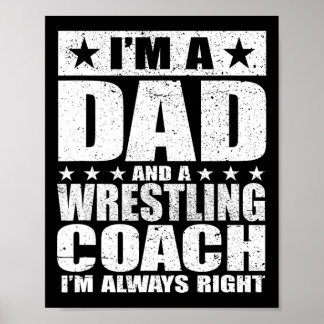 Pappa Wrestling Coach Tränar Fars Dag Tröjor Gif Poster
