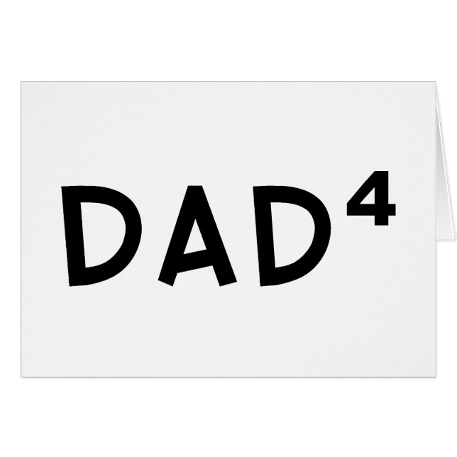 Pappa x 4 hälsningskort (Framsidan Horizontal)