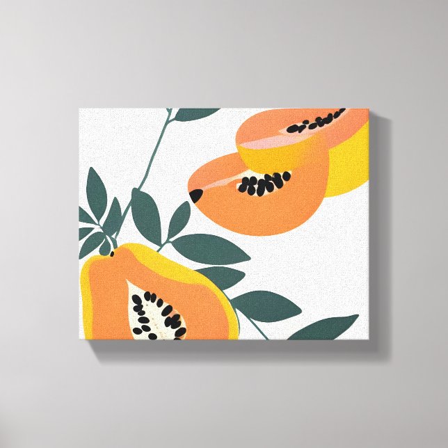 PAPPA-YAY! Tropisk frukt Papaya Canvastryck (Framsida)