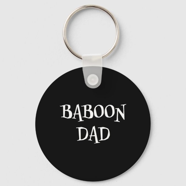 Pappababoons Pappa Rolig Söt Halloween Baboon Älsk Nyckelring (Framsida)