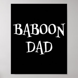 Pappababoons Pappa Rolig Söt Halloween Baboon Älsk Poster