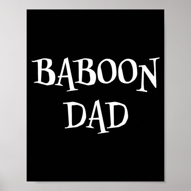 Pappababoons Pappa Rolig Söt Halloween Baboon Älsk Poster (Framsidan)
