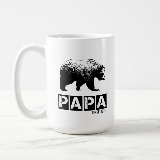 Pappabjörn för pappan 2014, Grungesvart Kaffemugg (Vänster)